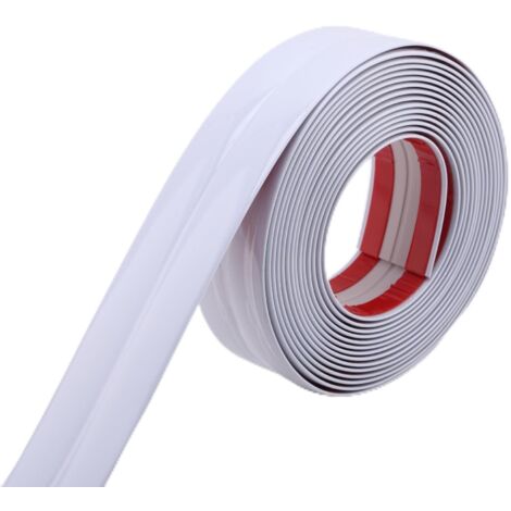 Profilé mural blanc brillant multi-usages, cornière et joint d'étanchéité pour bords de table, cadres de porte et plinthes, 5 m x 2 cm