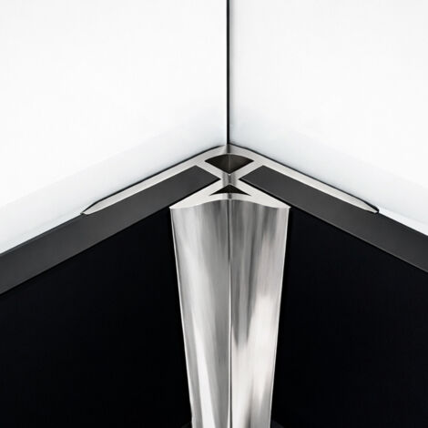 profilé mural d'angle en aluminium chrome h250 cm compatible avec wall'it et stone'it