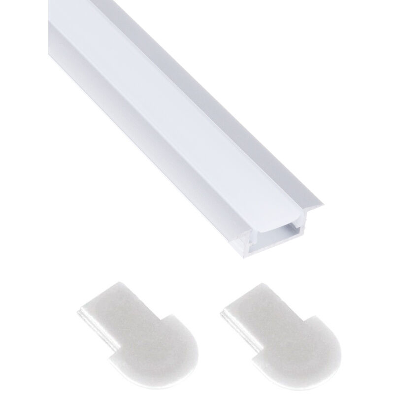 Profile Recessed 2M for led Light Strip with Opal Cover - Colour Aluminium - Pack of 1