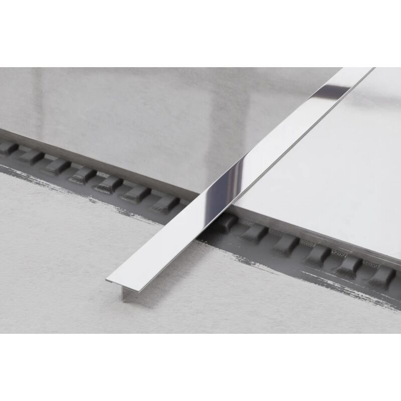 Profilé t universel couvre-joint en acier inoxydable 2cm x 270cm - Argent brillant