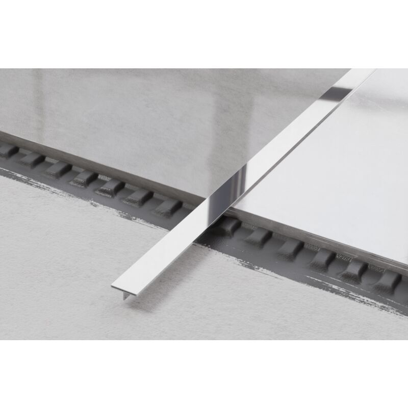 Profilé ts couvre-joint rectifié en acier inoxydable 1.5cm x 244cm - Argent brillant