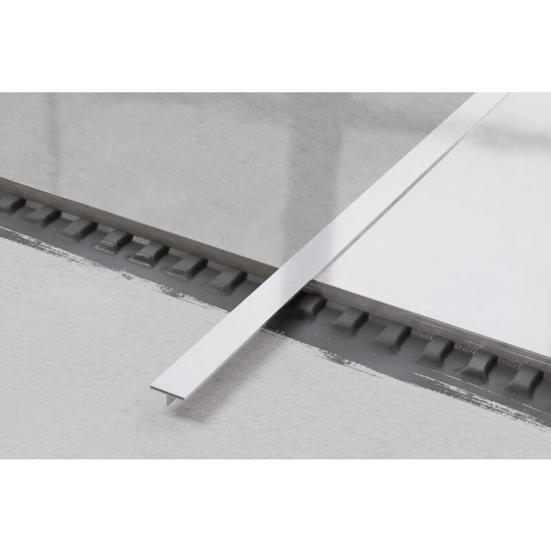 Profilé ts couvre-joint rectifié en acier inoxydable 1.5cm x 244cm - Argent satiné