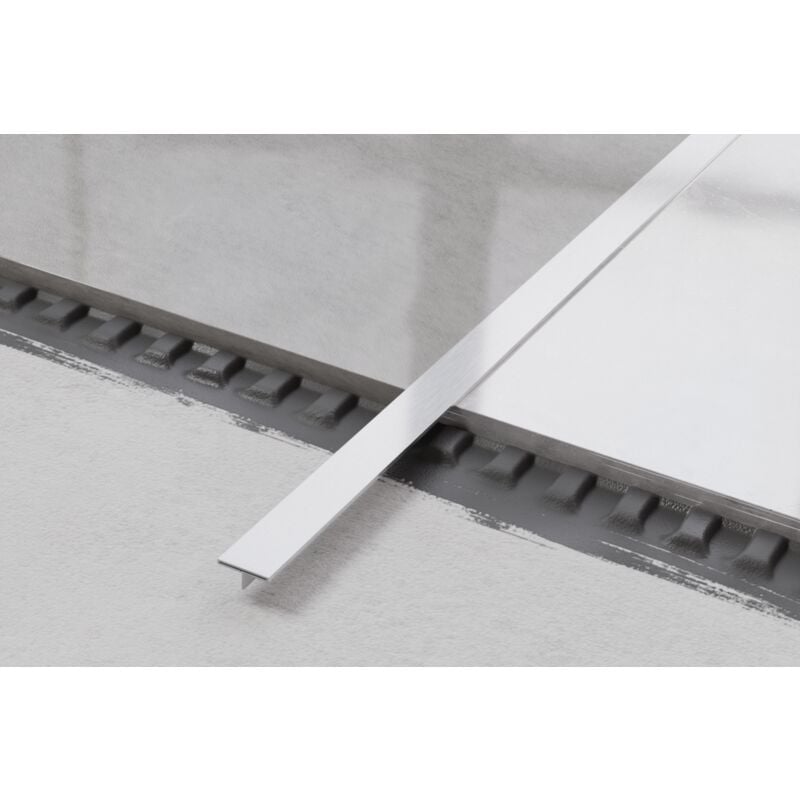 Profilé ts couvre-joint rectifié en acier inoxydable 1.5cm x 270cm - Argent satiné