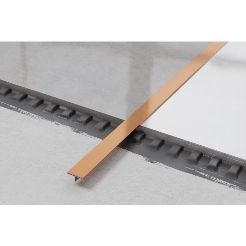 Profilé ts couvre-joint rectifié en acier inoxydable 1.5cm x 270cm - Cuivre satiné