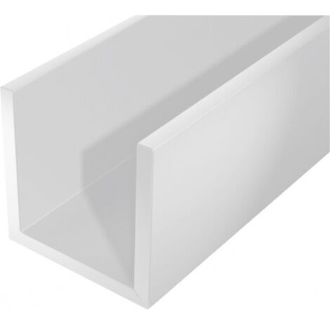 Profilé U en PVC-U blanc 2000x12x10mm – Finition soignée pour encadrement et renforcement léger – Compatible avec équerres et tôles – Alberts