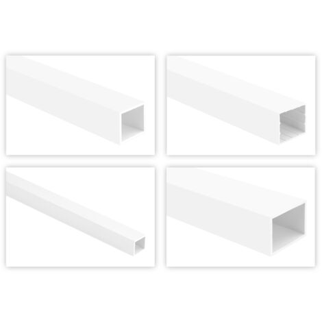 Profilés tubulaires carrés PVC blanc 2m - Tubes carrés et rectangulaires, chemin de câbles - HJ