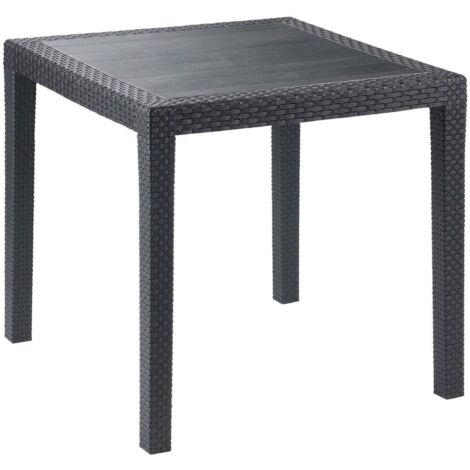 Profiline Gartentisch King 79 x 79 x 72 cm Rattanoptik Anthrazit Beistelltisch