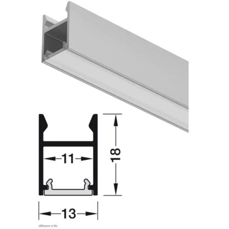 PROFILO 2103 HAFELE LOOX5 MT. DA APPLICARE PER LED IN ALLUMINIO FINITURA ARGENTO 833.95.736