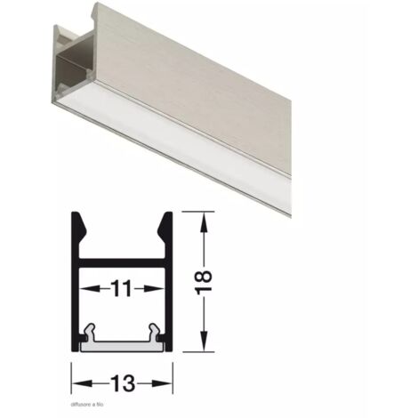 PROFILO 2103 HAFELE LOOX5 MT. DA APPLICARE PER LED IN ALLUMINIO FINITURA INOX SPAZZOLATO 833.95.764