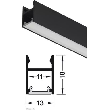 PROFILO 2103 HAFELE LOOX5 MT. DA APPLICARE PER LED IN ALLUMINIO FINITURA NERO 833.95.737