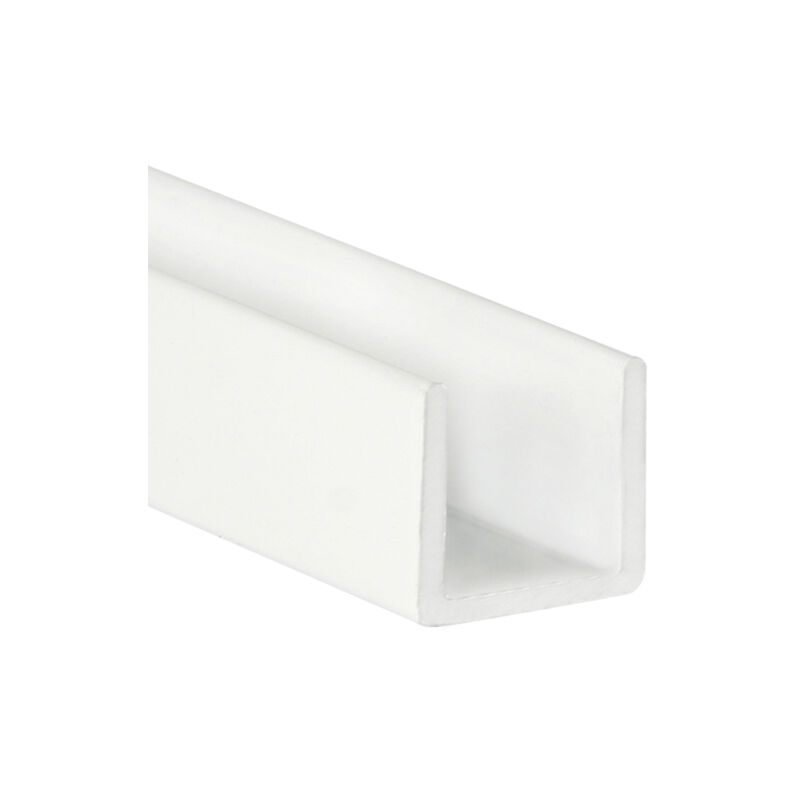 Image of REI - Profilo a u In alluminio Finitura bianca Per Progetti Edili, Riforme e Bricolage Misure 881000mm Lunghezza del profilo 1 metro Spessore 1mm 1