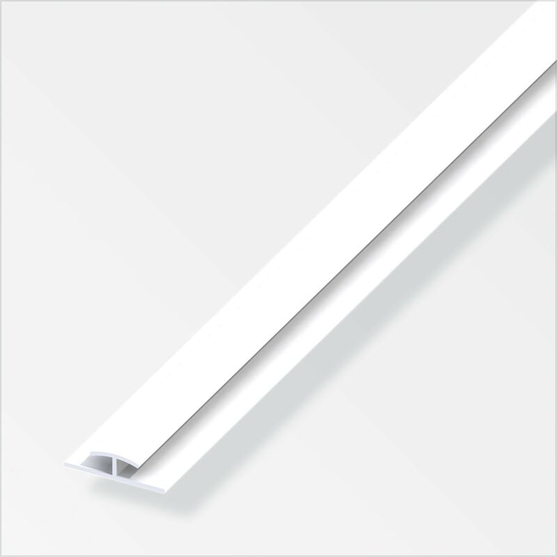 1mt - profilo per bordi a 2 lati in plastica resistente 4x25x1MM - colore bianco - Alfer