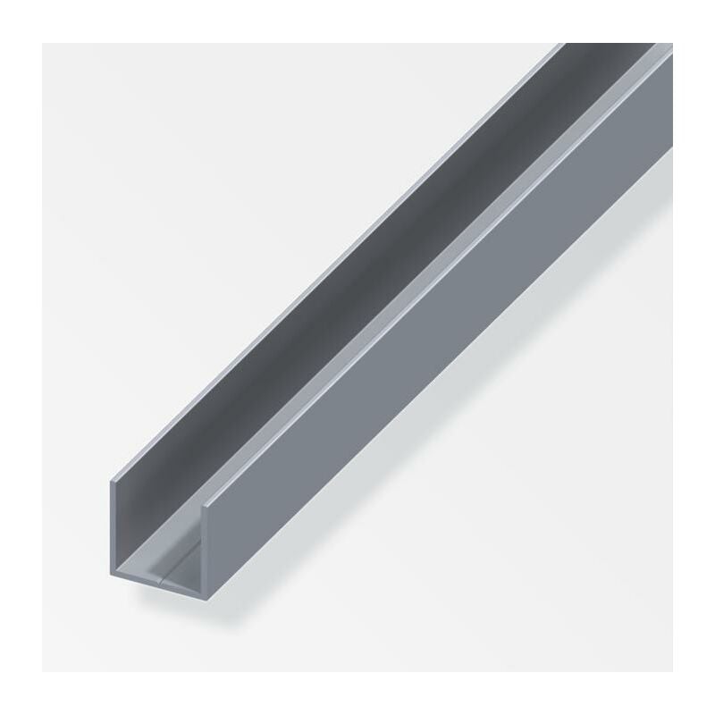 Image of Alfer Aluminium Gmbh - Profilo quadrato a u alfer aluminium 7.5x1mm lunghezza 1m naturale - 25402