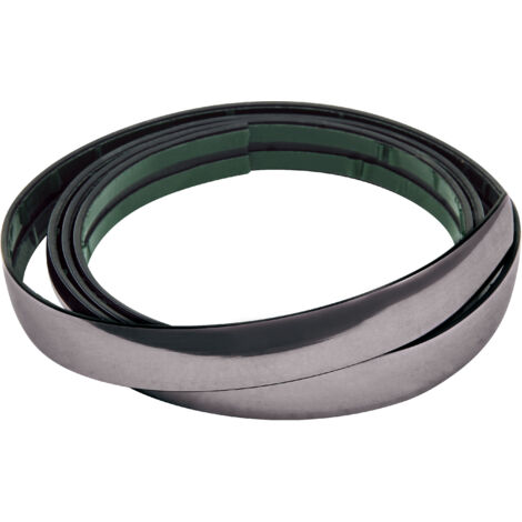 Profilo adesivo cromato nero - 25 m - 14 mm