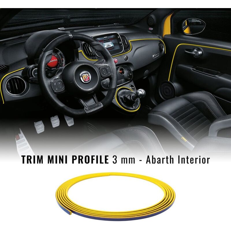 Profilo Adesivo per Interni Fiat 500 Abarth - Colore: GIALLO