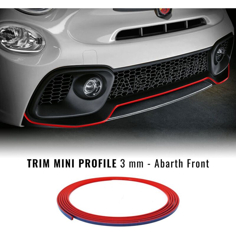 Profilo Adesivo per Paraurti Anteriore Fiat 500 Abarth - Colore: ROSSO