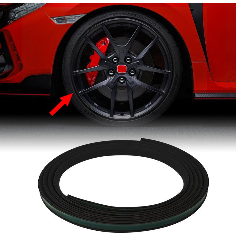 Profilo Adesivo Protettivo per Cerchi Auto Universale, 11 mm x 7 mt - Colore: NERO