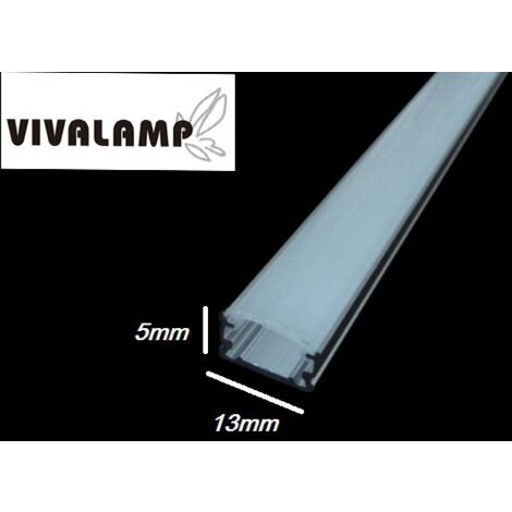 Profilo Alluminio 2 metri x Striscia LED 13mmx5mm