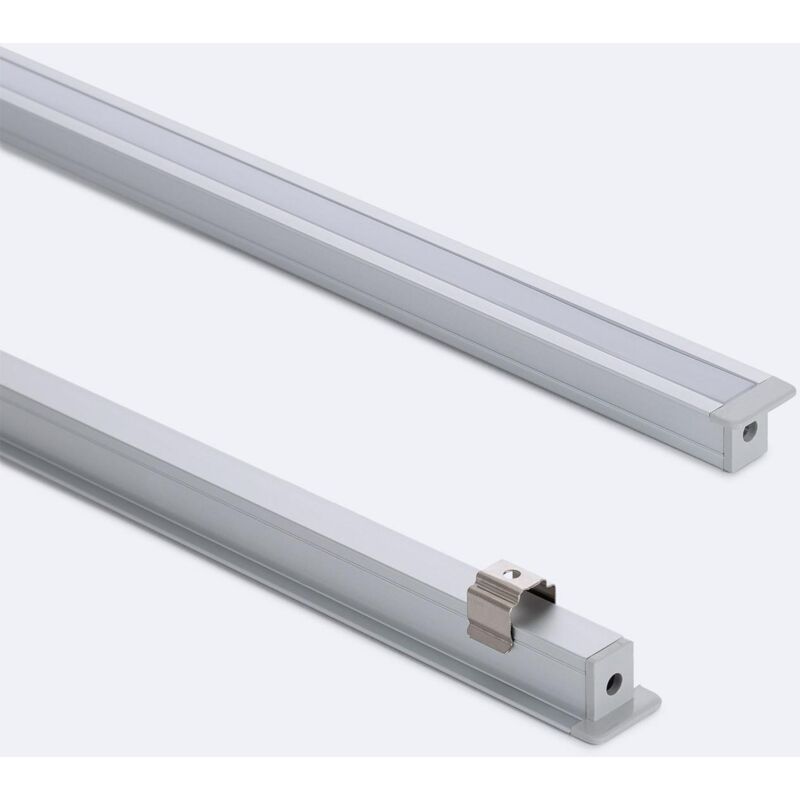 Image of Profilo Alluminio Calpestabile per Pavimento 2m con Copertura Continua per Striscie LED Fino a 6 mm 2 m