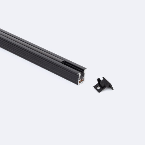 Profilo Alluminio da Incasso 2m per Striscia LED fino a 6mm Nero 2 m Nero traslucido