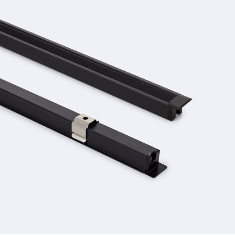 Profilo Alluminio da Incasso con Inclinazione 30º 2m per Striscia LED fino a 6mm Nero 2 m Nero traslucido