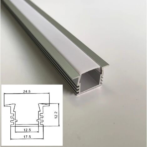 Profilo Alluminio incasso alto Strisce Strip LED Barra Rigida Copertura Opaco