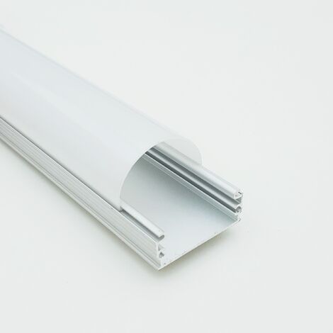 Profilo Alluminio largo 24 mm 2mt Strisce Strip LED Barra Rigida Copertura Opaco