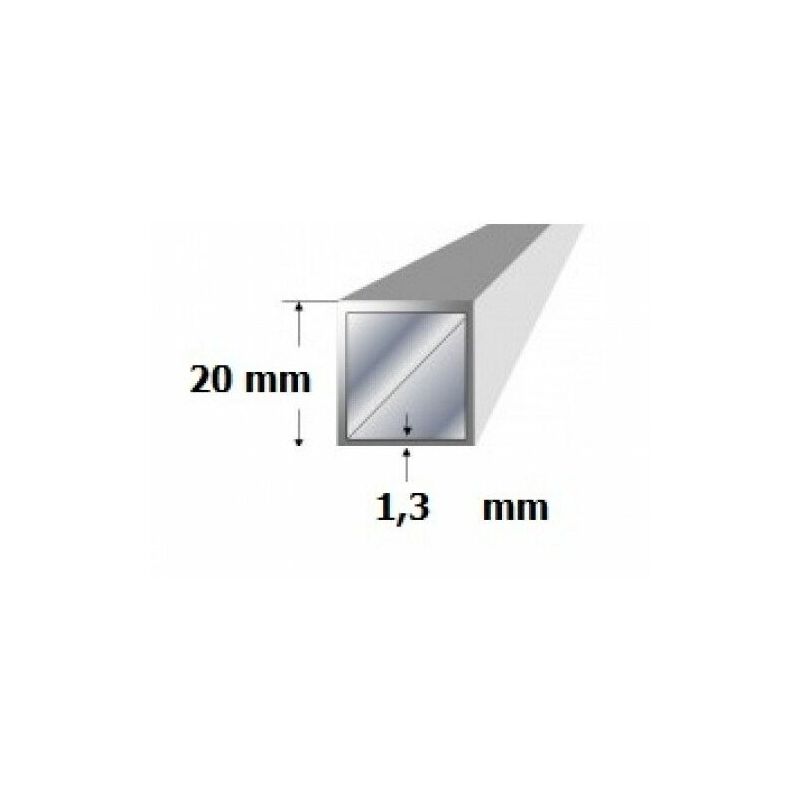 Image of Profilo alluminio per scaffali e strutture modulari componibili dimensione disponibile: profilo alluminio tubo quadro 20x20x1,3 mt2