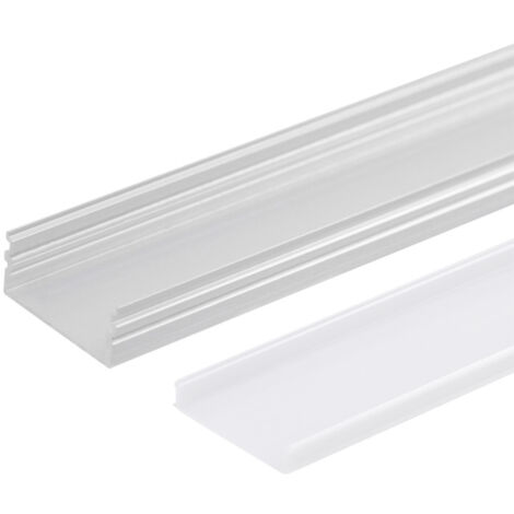 Profilo Alluminio Per Striscia LED Doppio - Diffusore Latteo x 2M