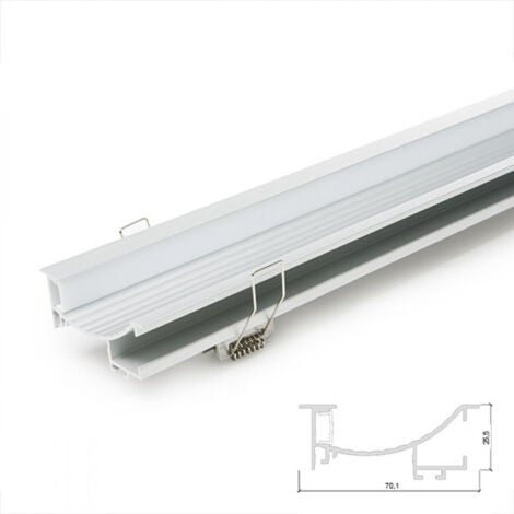 Profilo Alluminio Per Striscia LED Installazione Le Scale - Diffusore Latteo  x 1M