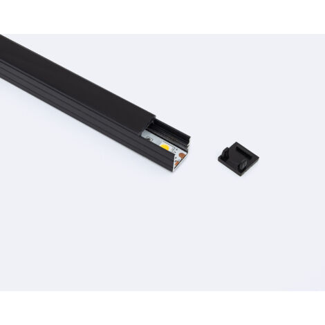 Profilo Alluminio Superficie 2m per Striscia LED fino a 8mm Nero 2 m Nero traslucido