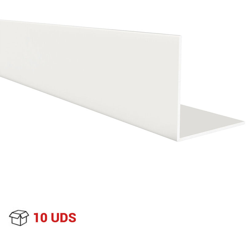 Image of Profilo angolare In alluminio Finitura bianca Per Progetti Edili, Riforme e Bricolage Misure 40401000mm Lunghezza del profilo 1 metro Spessore 2 mm