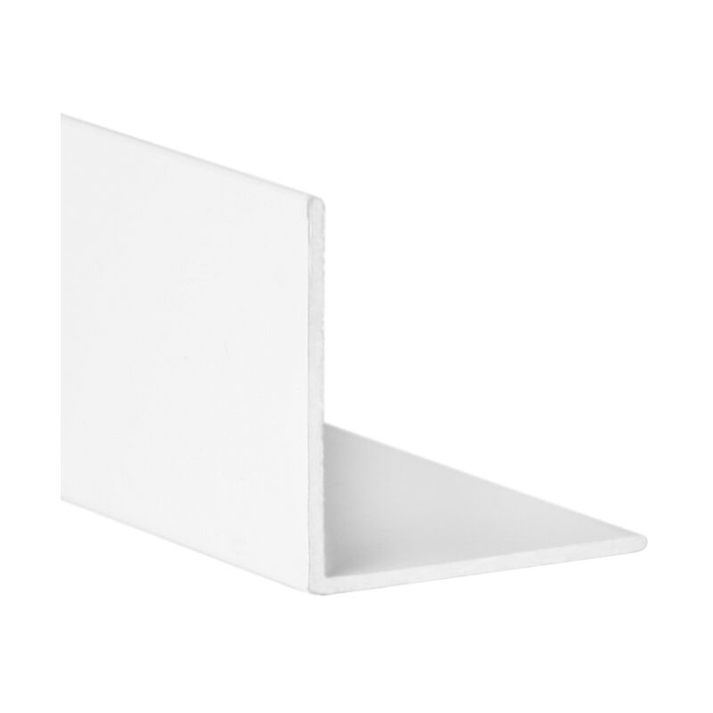 Image of Profilo angolare In alluminio Finitura bianca Per Progetti Edili, Riforme e Bricolage Misure 10101000mm Lunghezza del profilo 1 metro Spessore 2 mm 1