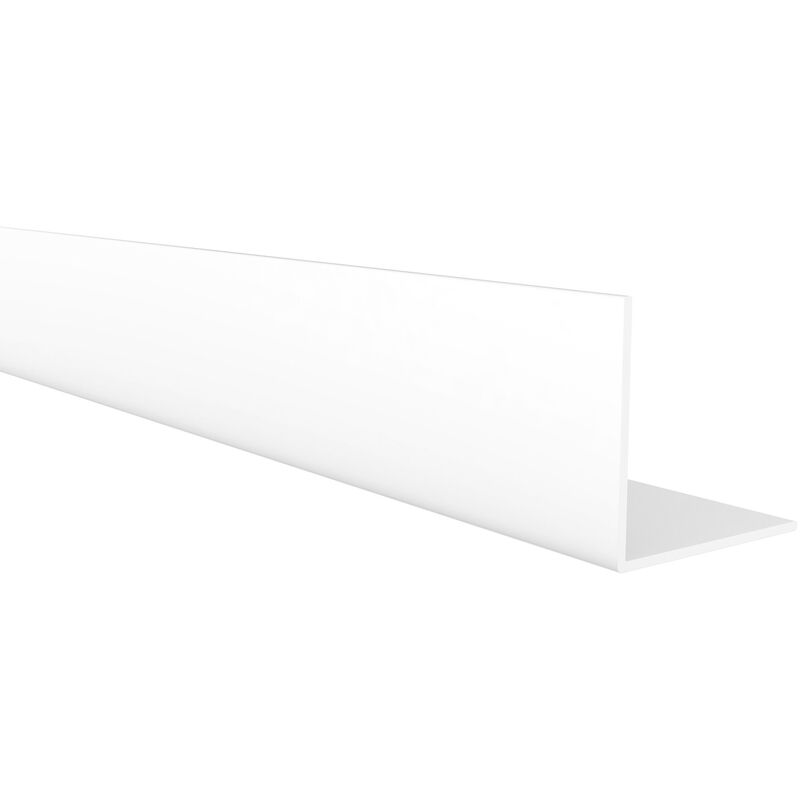 Image of Profilo angolare In PVC Finitura bianca Per Progetti Edili, Riforme e Bricolage Misure 25251000mm Lunghezza del profilo 1 metro Spessore 1mm 1 unità