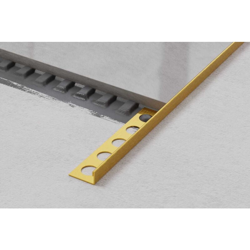 Profilo angolare J in acciaio inossidabile oro satinato 0,8cm x 244cm