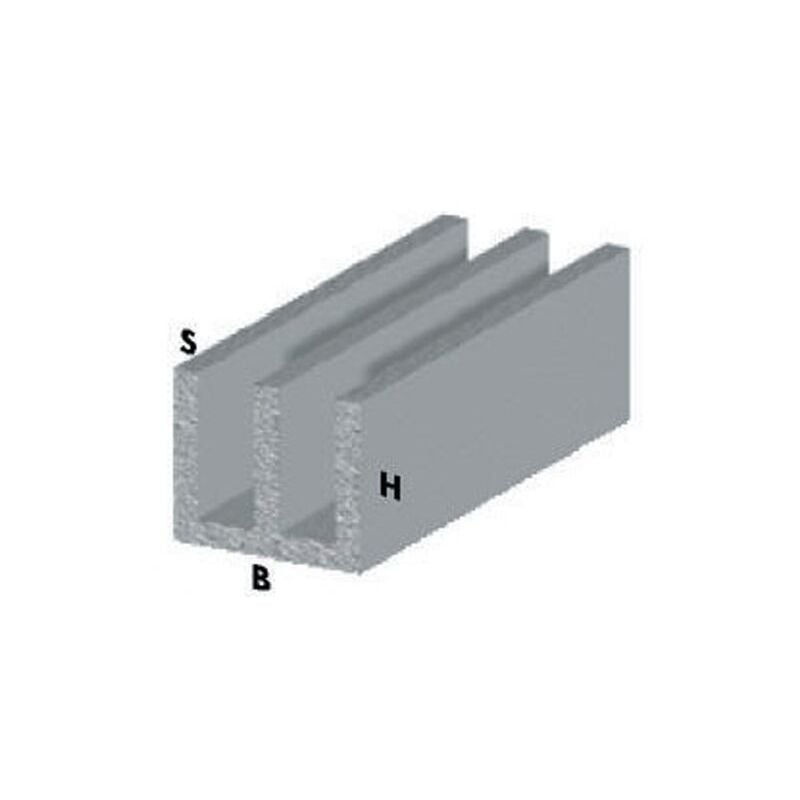 Profilo argento H.100 cm canalino uu 16X 7X1 mm 5 pz