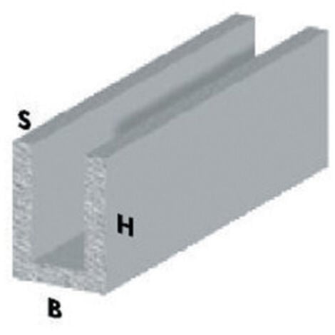PROFILO ARGENTO H.200 CANALINO U 8X8X1 . Prezzo per 1 pezzo.