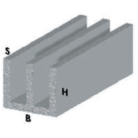 PROFILO ARGENTO H.200 CANALINO UU 20X10X1-. Prezzo per 1 pezzo.