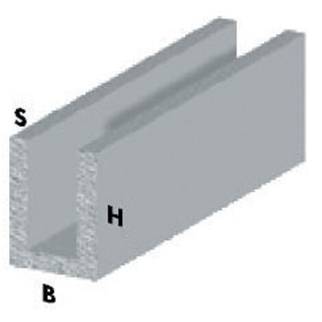 PROFILO ARGENTO H.200 CM CANALINO U 10X10X1 MM- ARCANSAS- 5,0 pz