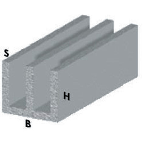 PROFILO ARGENTO H.200 CM CANALINO UU 16X12X1 MM- ARCANSAS- 5,0 pz