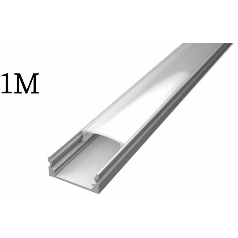 Image of Profilo barra alluminio 1M per strisce led copertura bianco opaco slim incasso