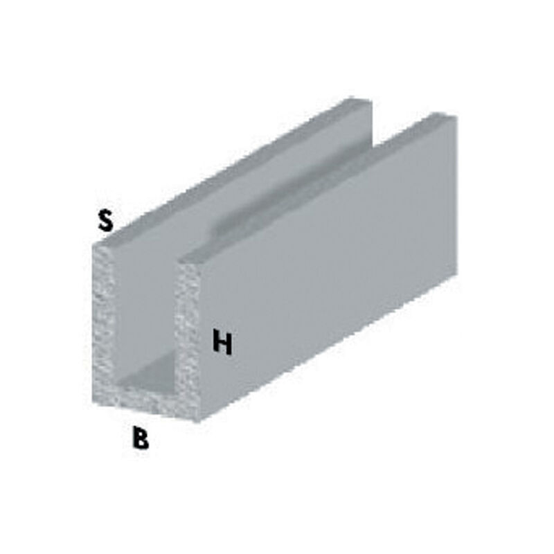 Profilo argento H.100 canalino u 10X10X1-. Prezzo per 1 pezzo.