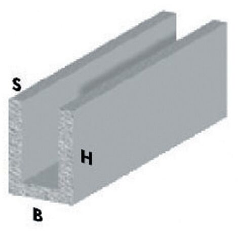 profilo canalino a U cm 100 h argento silver 10x10x1 mm profili alluminio