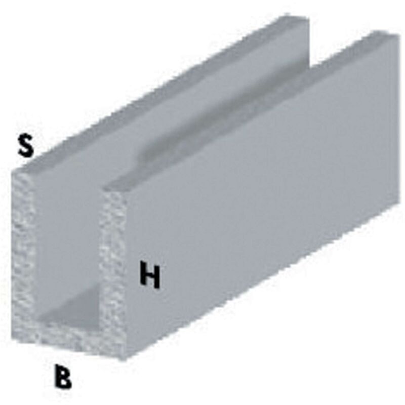 Profilo canalino a u cm 100 h cromato 10x10x1 mm profili alluminio