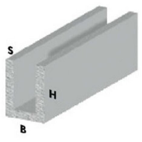 profilo canalino a U cm 100 h cromato 10x15x1 mm profili alluminio