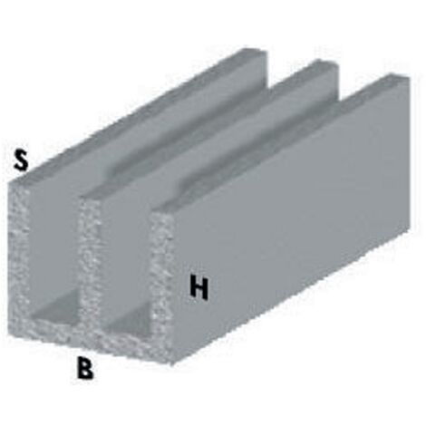 profilo canalino doppia U cm 100 h cromato 20x18x1 mm alluminio asta