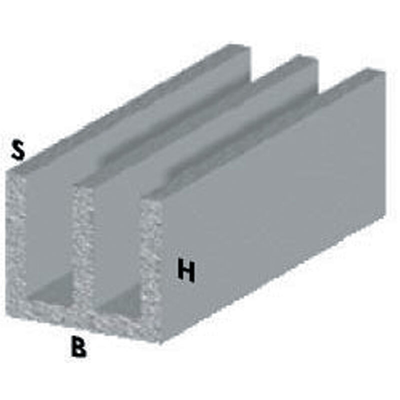 Q.ta'. 5 Profilo Argento H.200 Cm Canalino Uu 20x10x1 Mm