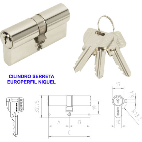 Profilo cilindro MCM Serreta EPN-6030x30 R-13.2 Nichel per 2650