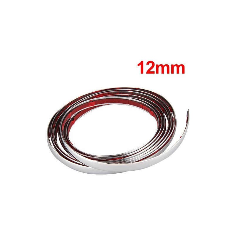 Image of Trade Shop Traesio - Trade Shop - chromed profil auto-wagen-klebefolie 6 metren 12 mm wasserdicht -