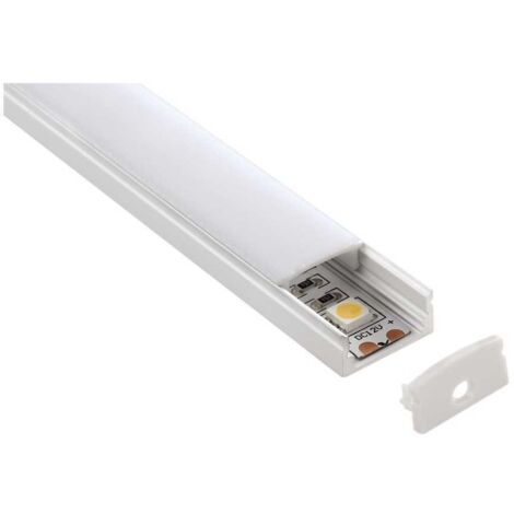 Profilo d'alluminio da 2 metri con schermo per strisce LED Lampo Lighting PRKITSUP, Dotato di accessori per montaggio